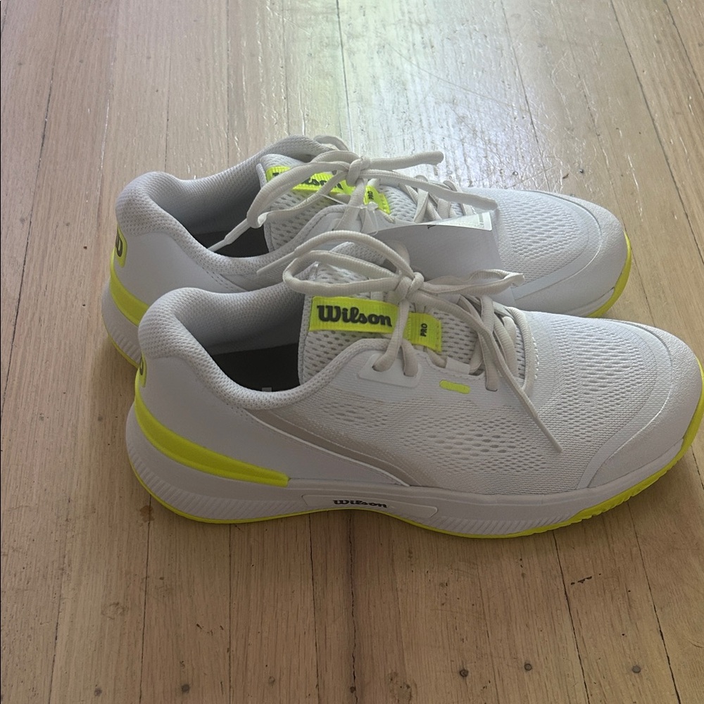 Wilson White and Neon Yellow tennis  Shoes